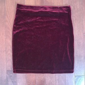 Red Velvet Bodycon Skirt